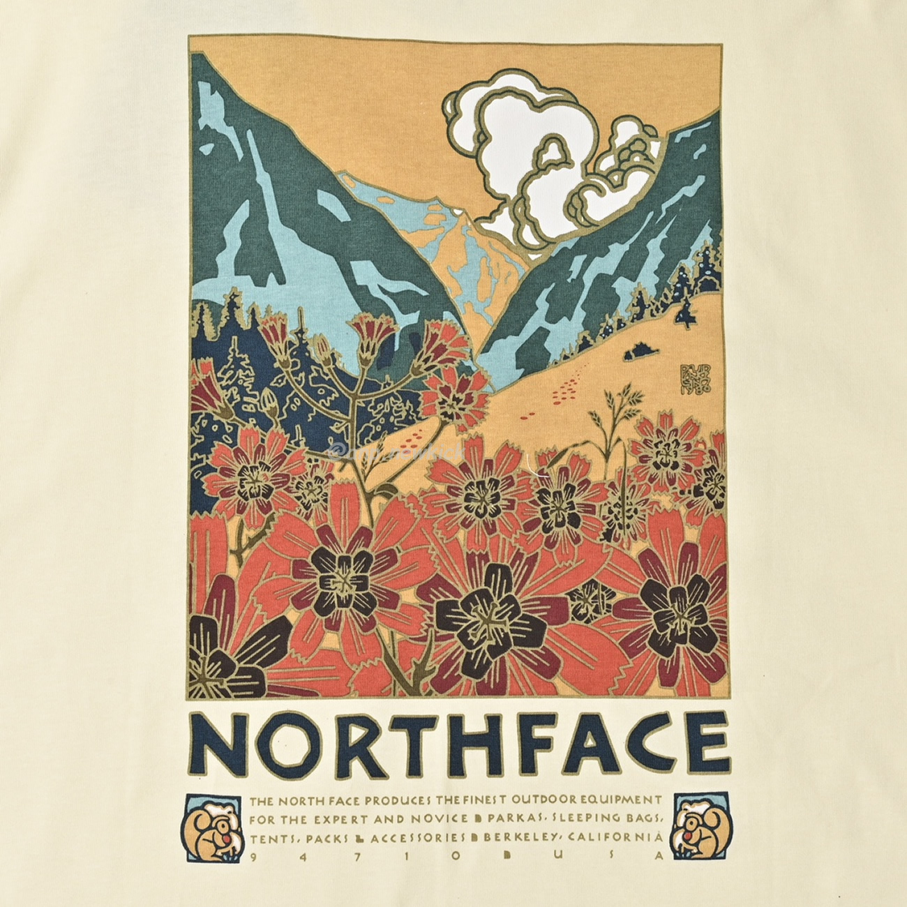 The North Face Tnf Landscape Pattern Short Sleeved T Shirt (2) - newkick.vip